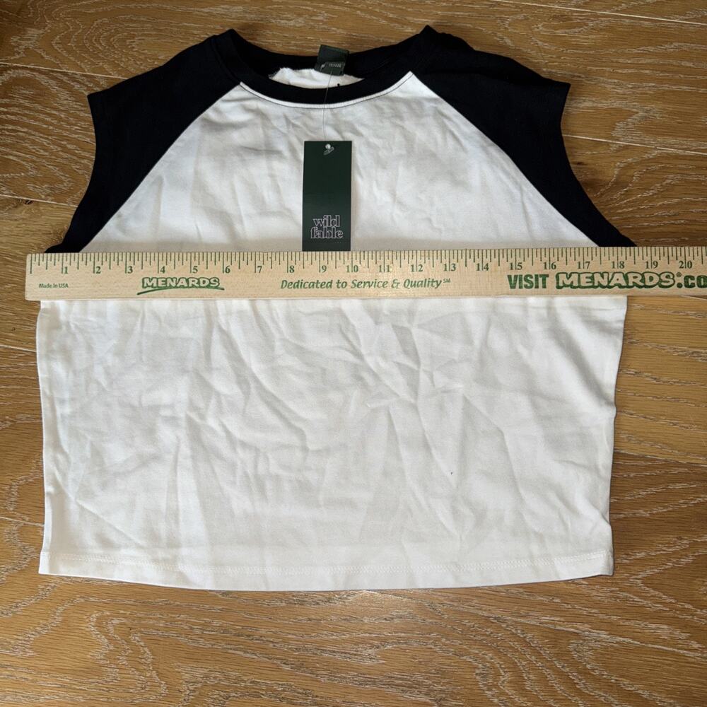 Wild Fable Casual Crew Neck Color Block Sleeveless Crop Tee Shirt Large - Picture 2 of 7